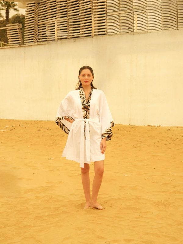 Zebra Garnili Kimono - Görsel 2